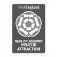 Visit England accreditation badge for FRAMELESS immersive art experience.